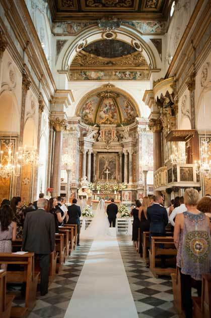 Catholic wedding in the Duomo of St Andrew in Amalfi