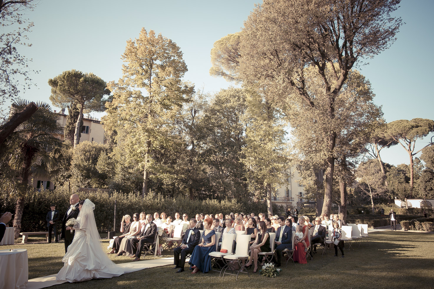 Outdoor wedding ceremony in Florence