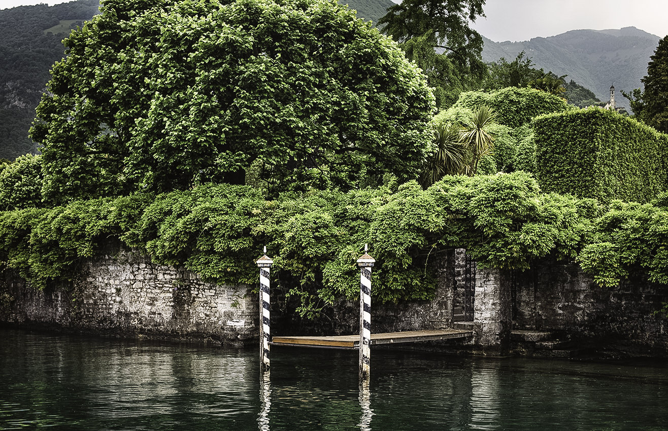Dock for boats on Lake Como