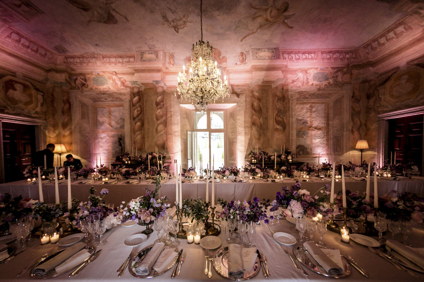 Wedding reception in the frescoed hall