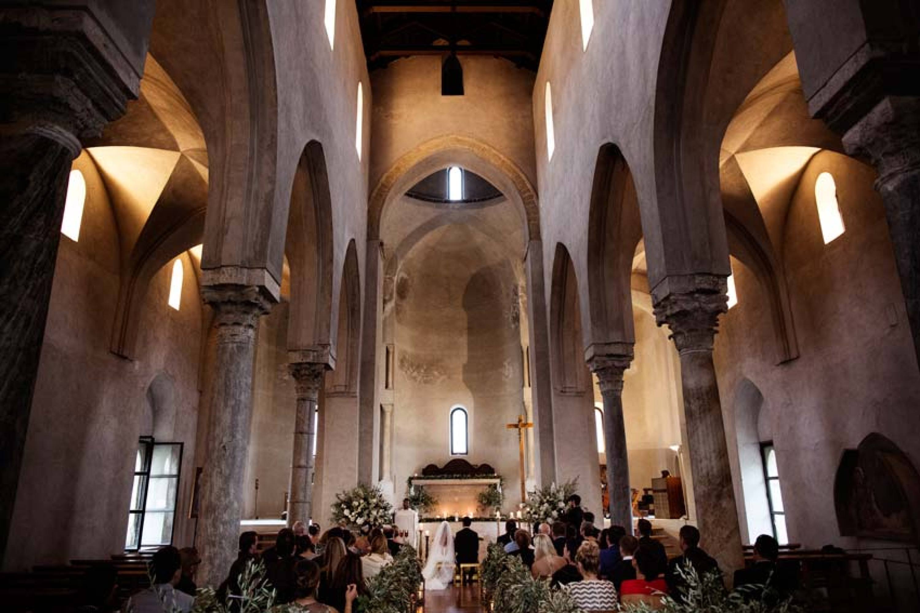 Interior of Ravello church for catholic weddings