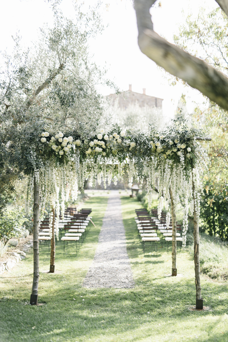 Chuppah with white flowers