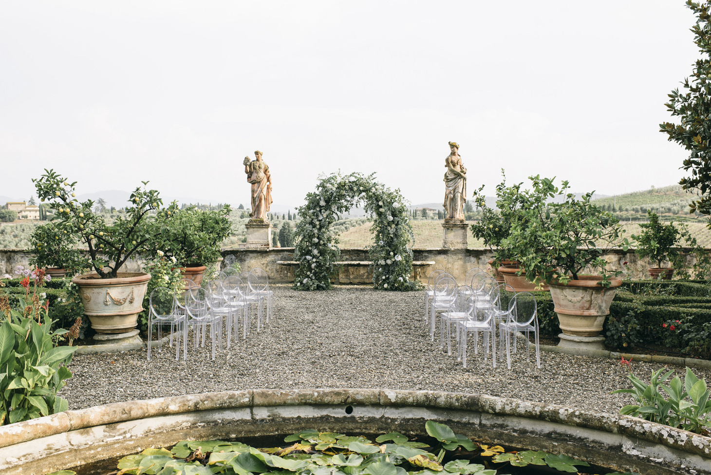 Wedding ceremony at Villa Corsini