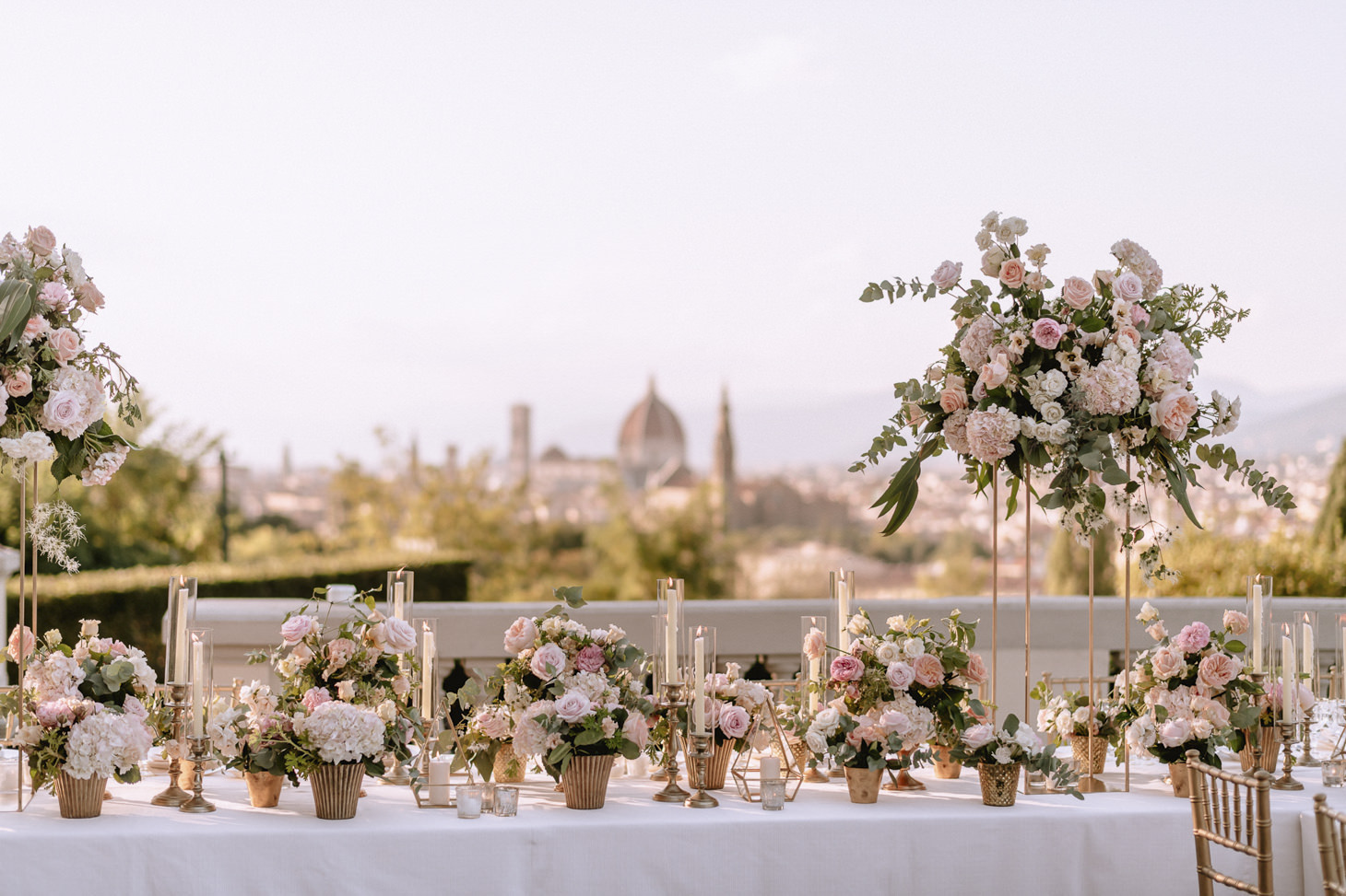 Wedding reception with view over Florence