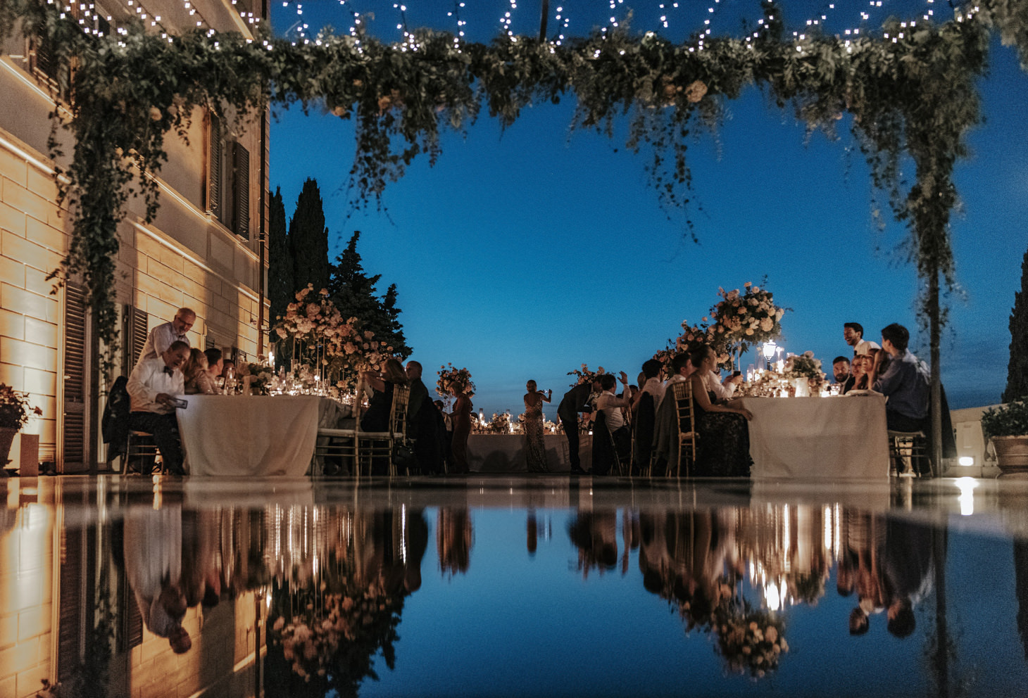 Wedding reception under the stars of Florence