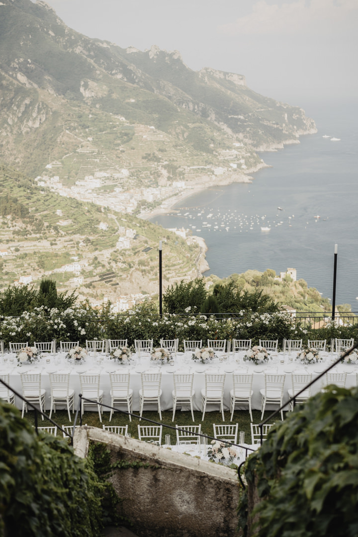 Wedding reception with sea view