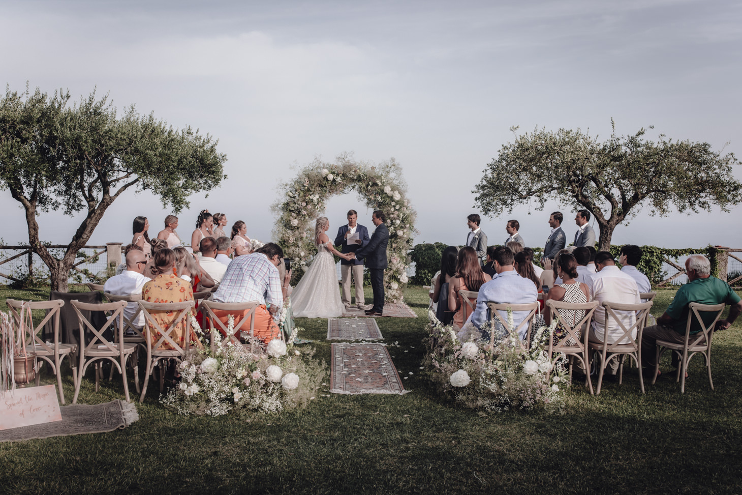 Ravello wedding ceremony on a the terrace with sea view