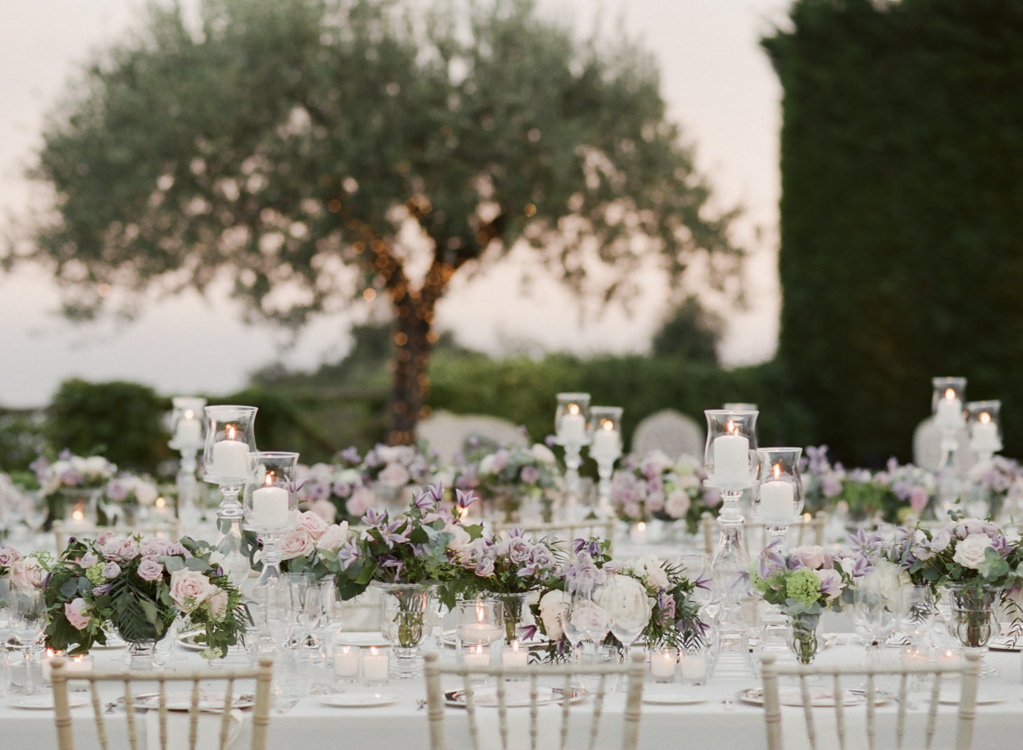 Outdoor wedding reception in Ravello