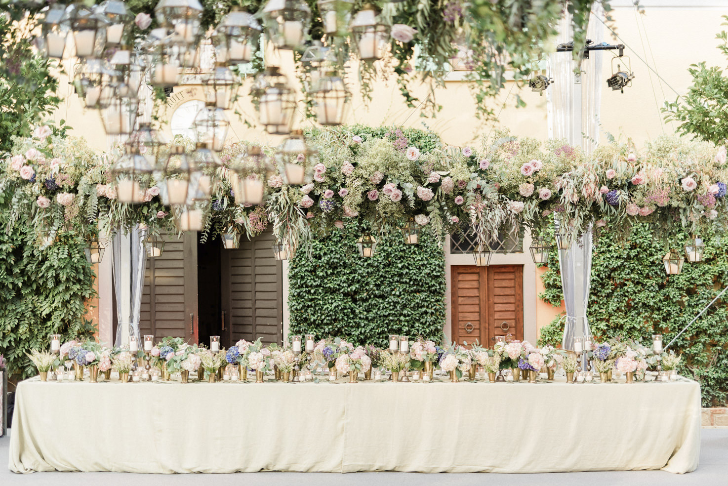 Top table for wedding reception in Tuscany
