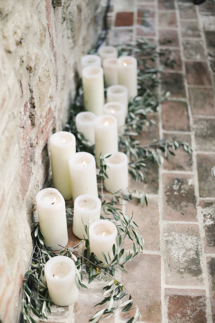 White candles for symbolic ceremony