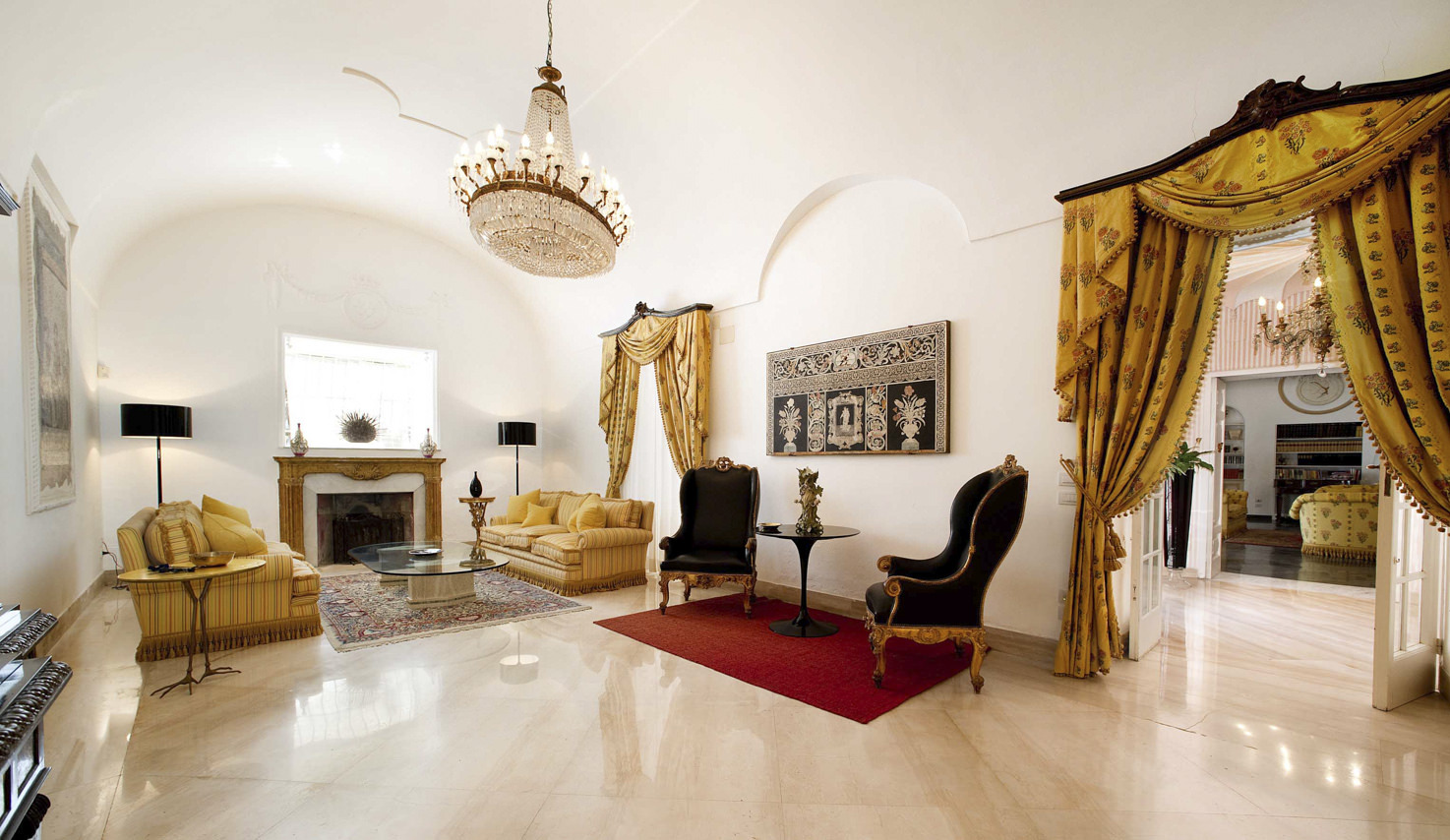 Elegant lobby of villa in Capri