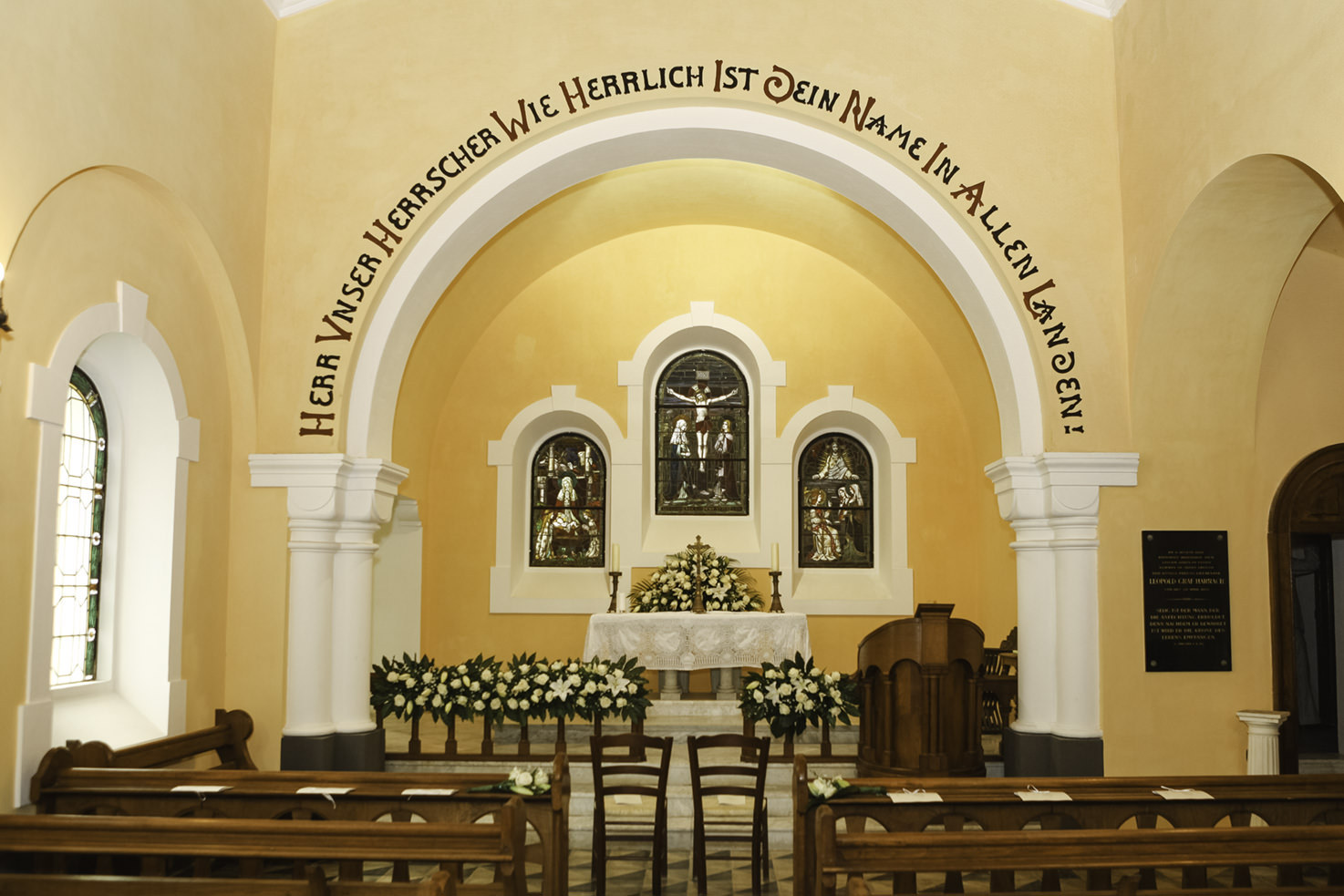 Interior of Capri Protestant church