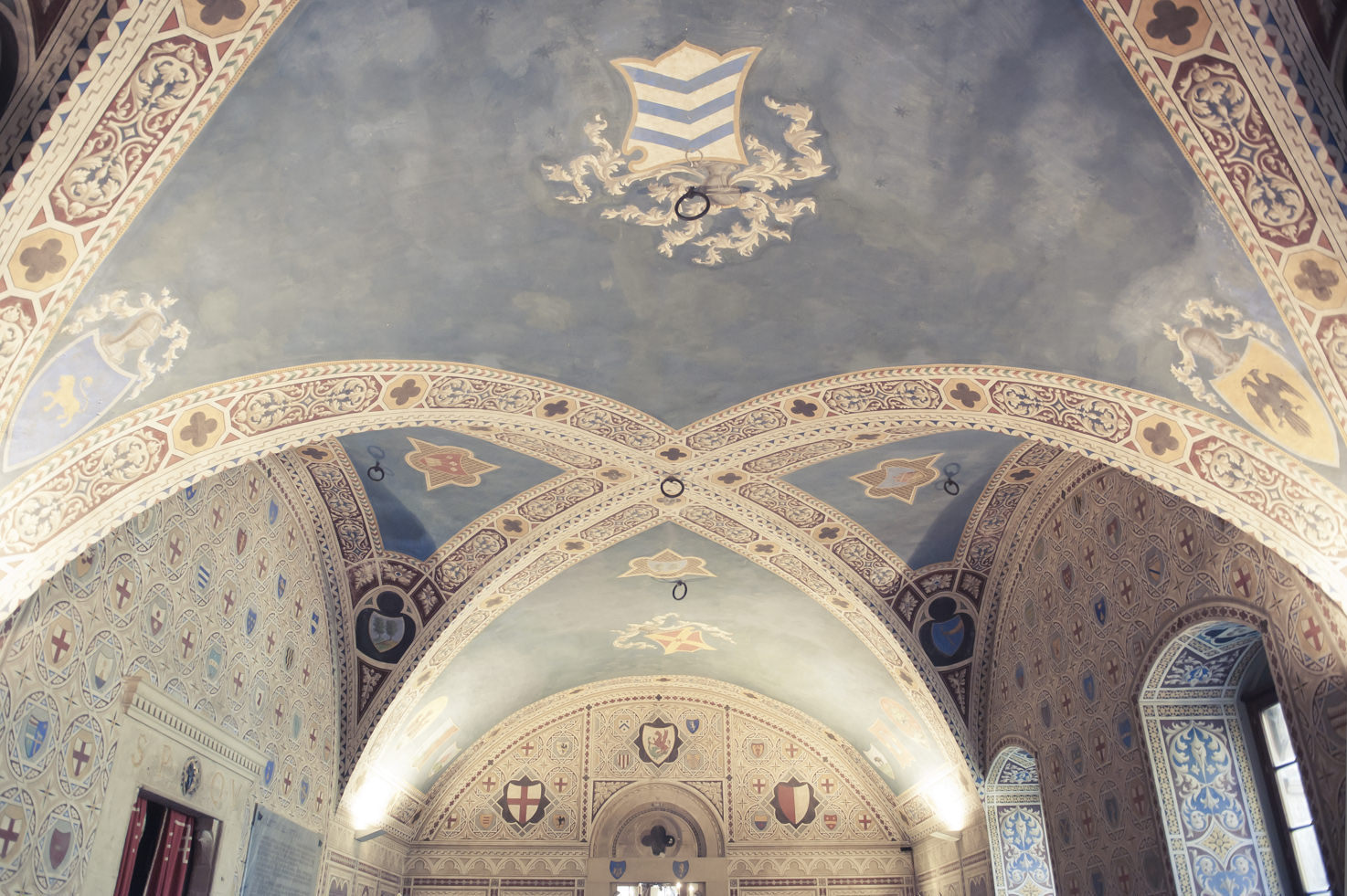 Frescoed ceiling of Palazzo dei Priori