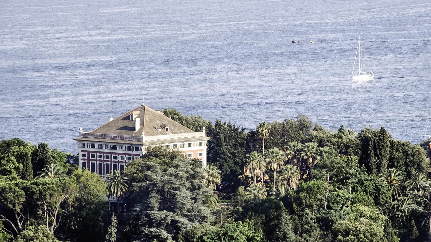 Aerial view of Villa Durazzo