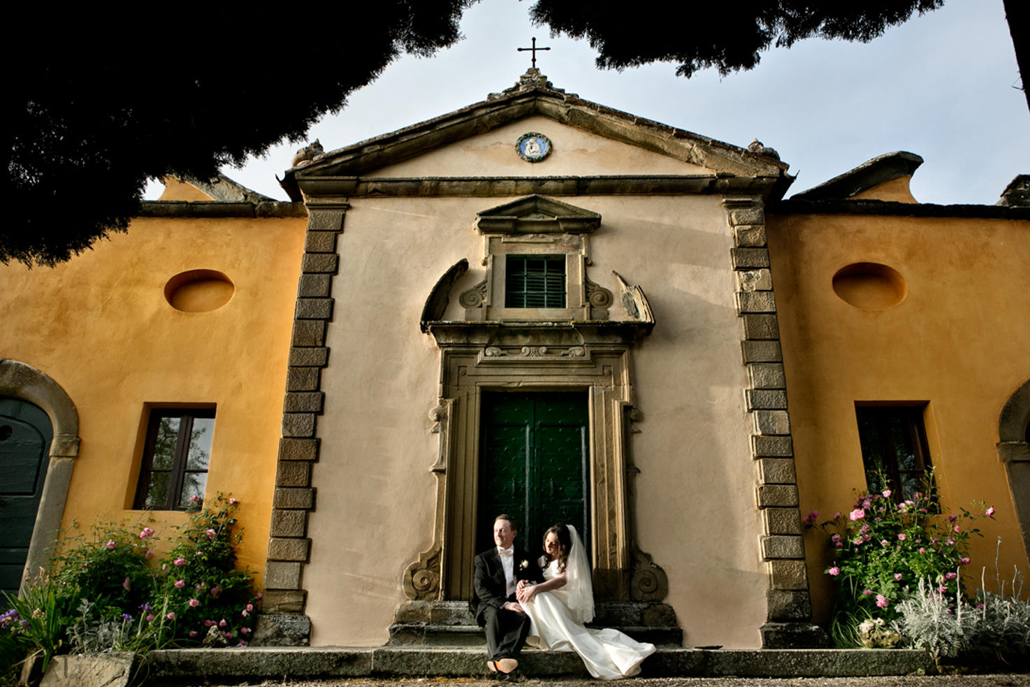 Bridal couple in Cortona