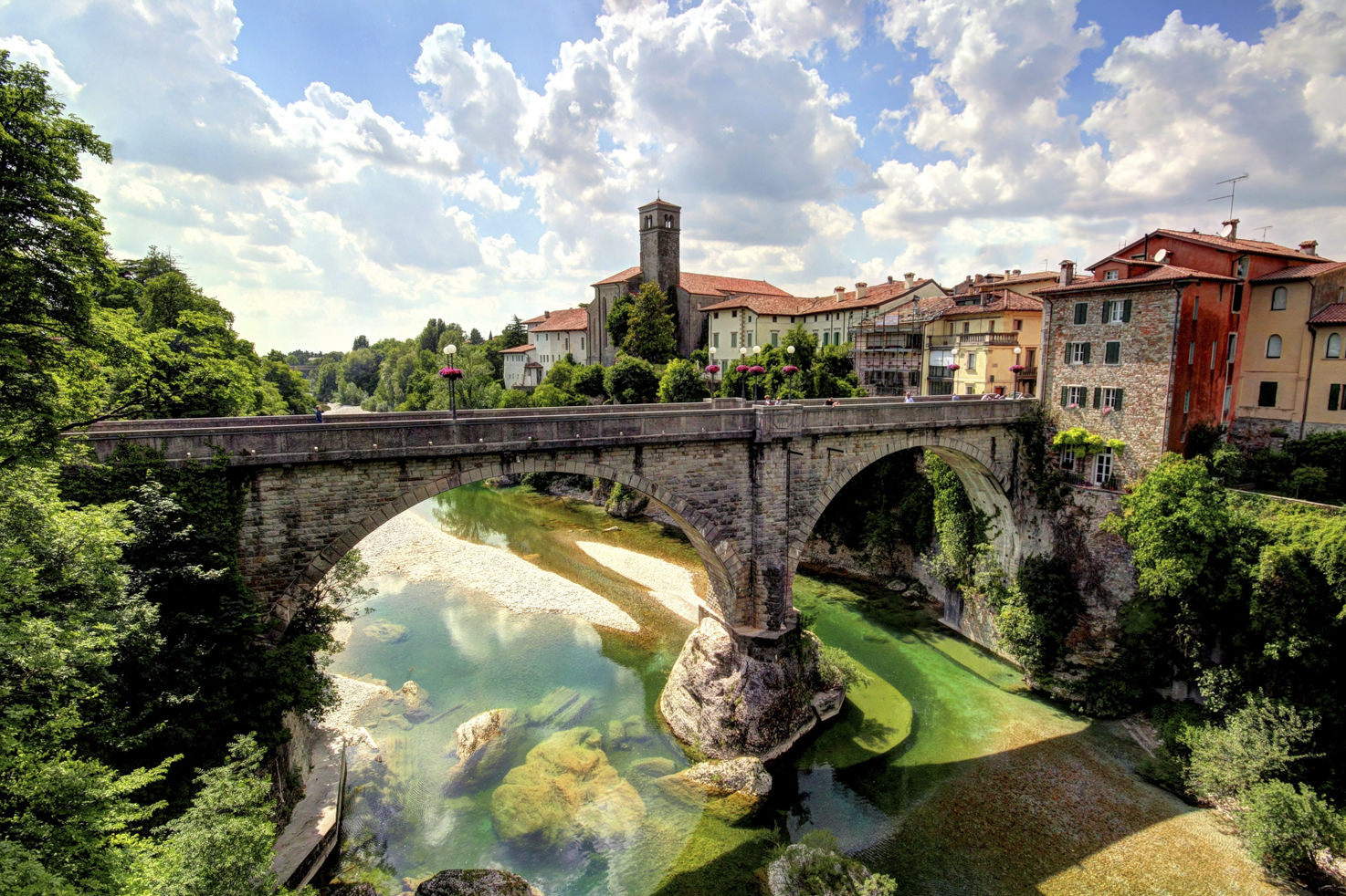 The medieval town of Cividale and the Natisone river