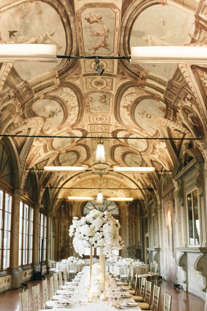 Frescoed hall for wedding banquets