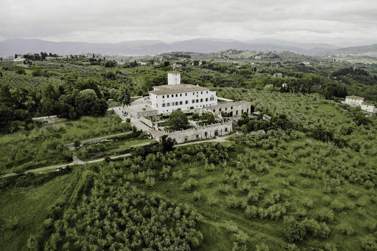 Aerial view of Villa Corsini near Florence