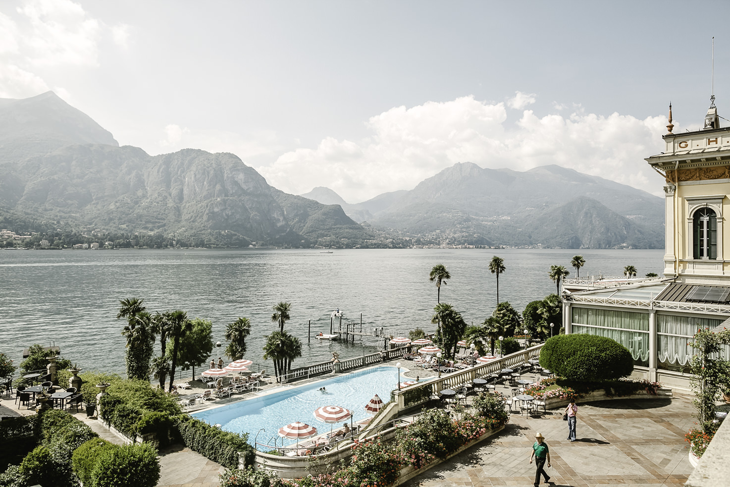 Overview of Grand Hotel Tremezzo with pool