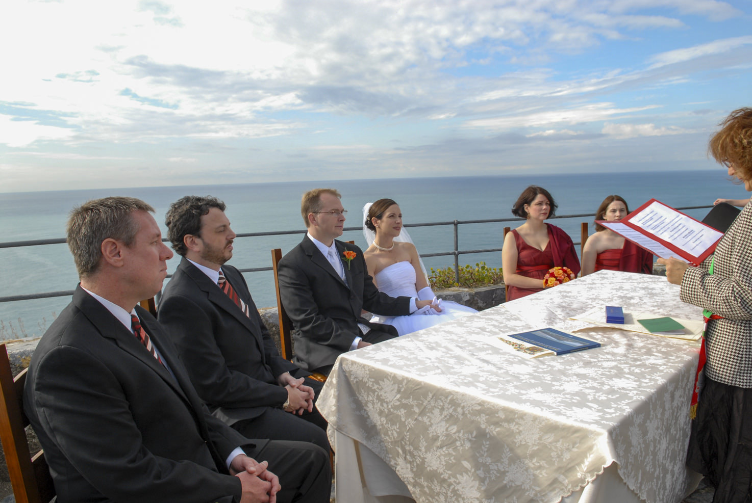Civil ceremony on a terrace in Portovenere castle