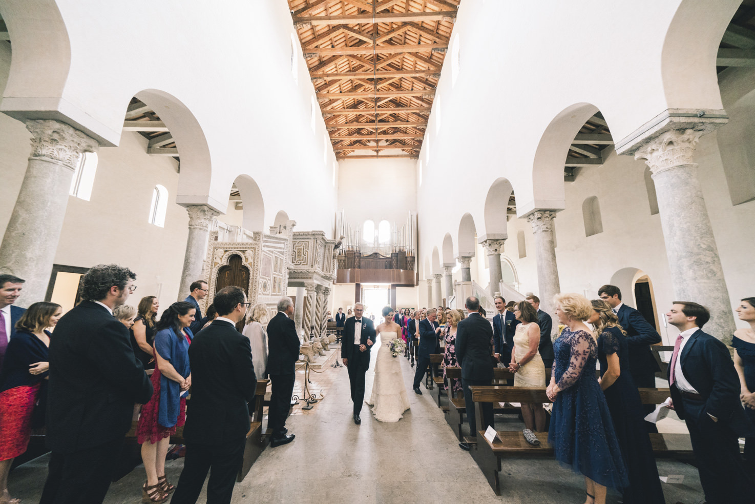 Arrival of the bride at Ravello Duomo