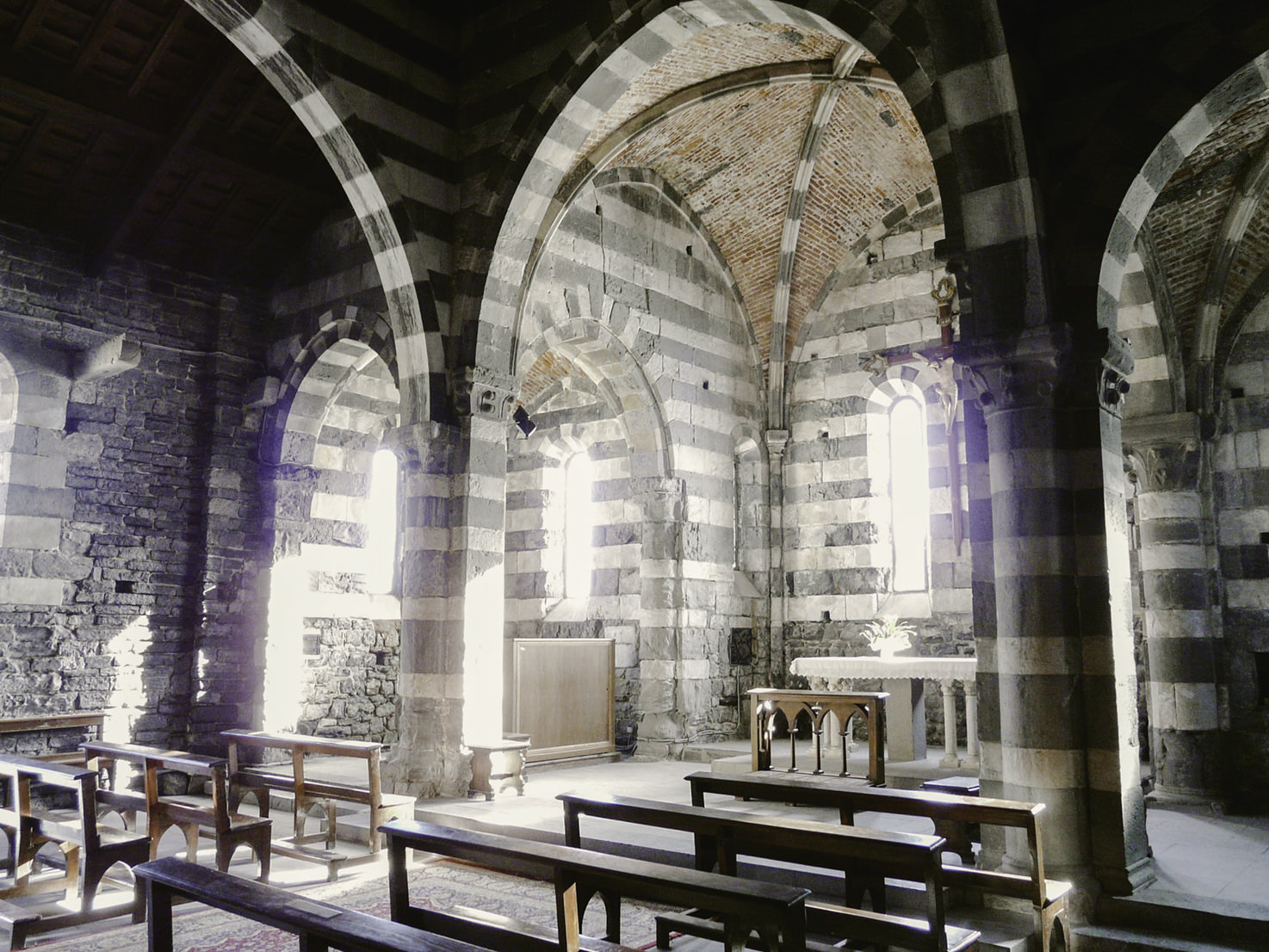 Interior of San Pietro church in Portovenere