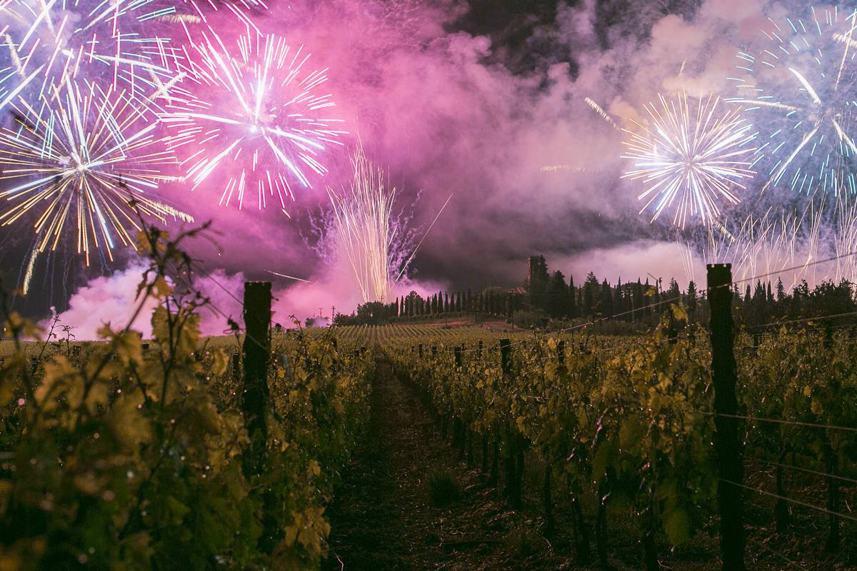 Fireworks for wedding at Borgo San Felice
