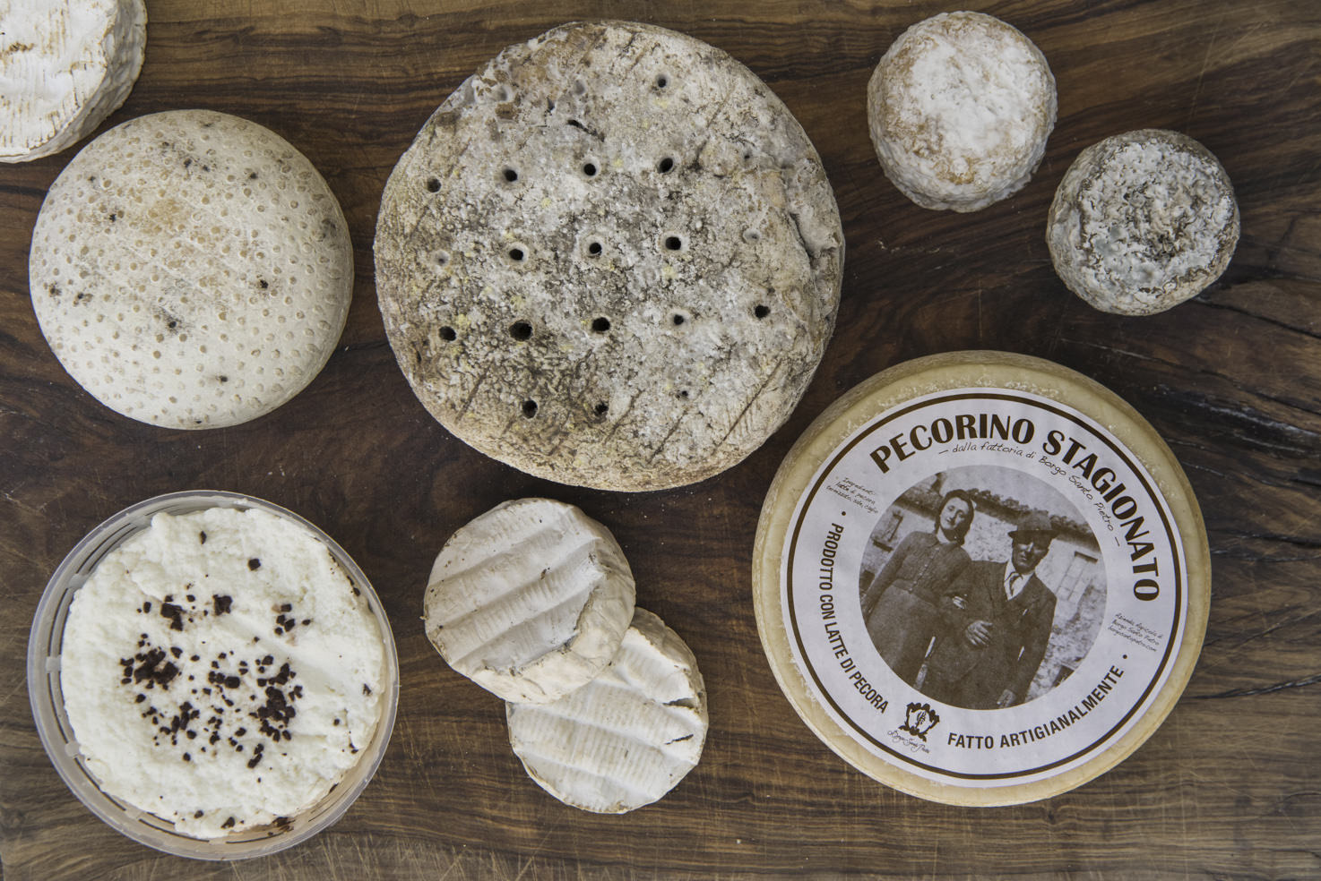 Pecorino cheese from the farm of Borgo Santo Pietro