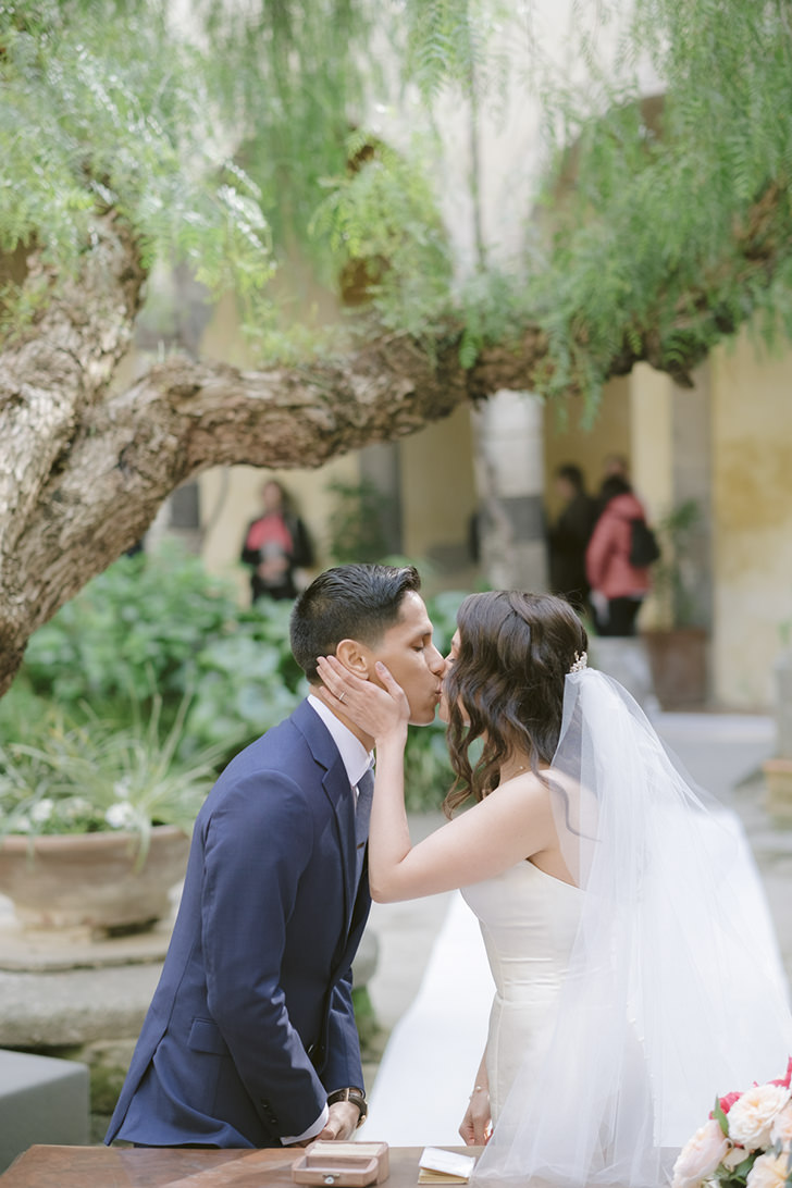 Kiss during civil wedding