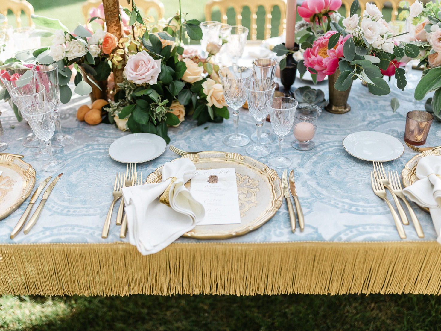 Table setting for wedding reception
