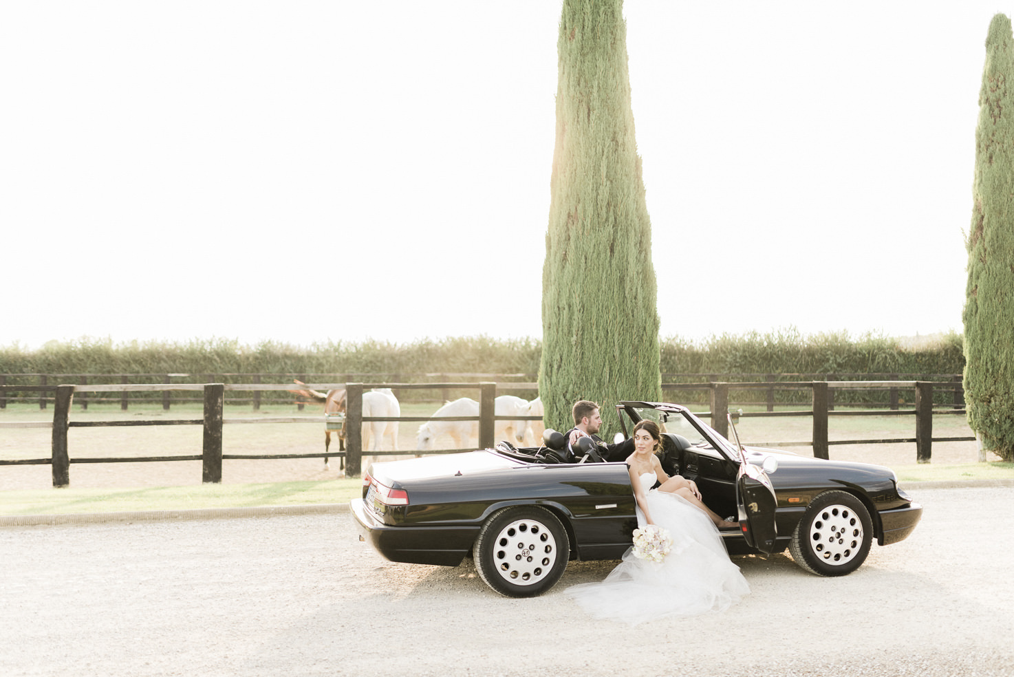 Luxury car for wedding in Tuscany