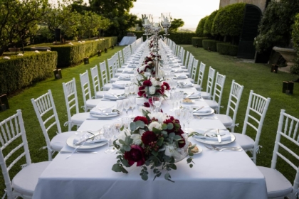 Outdoor Wedding Banquet in Tuscany