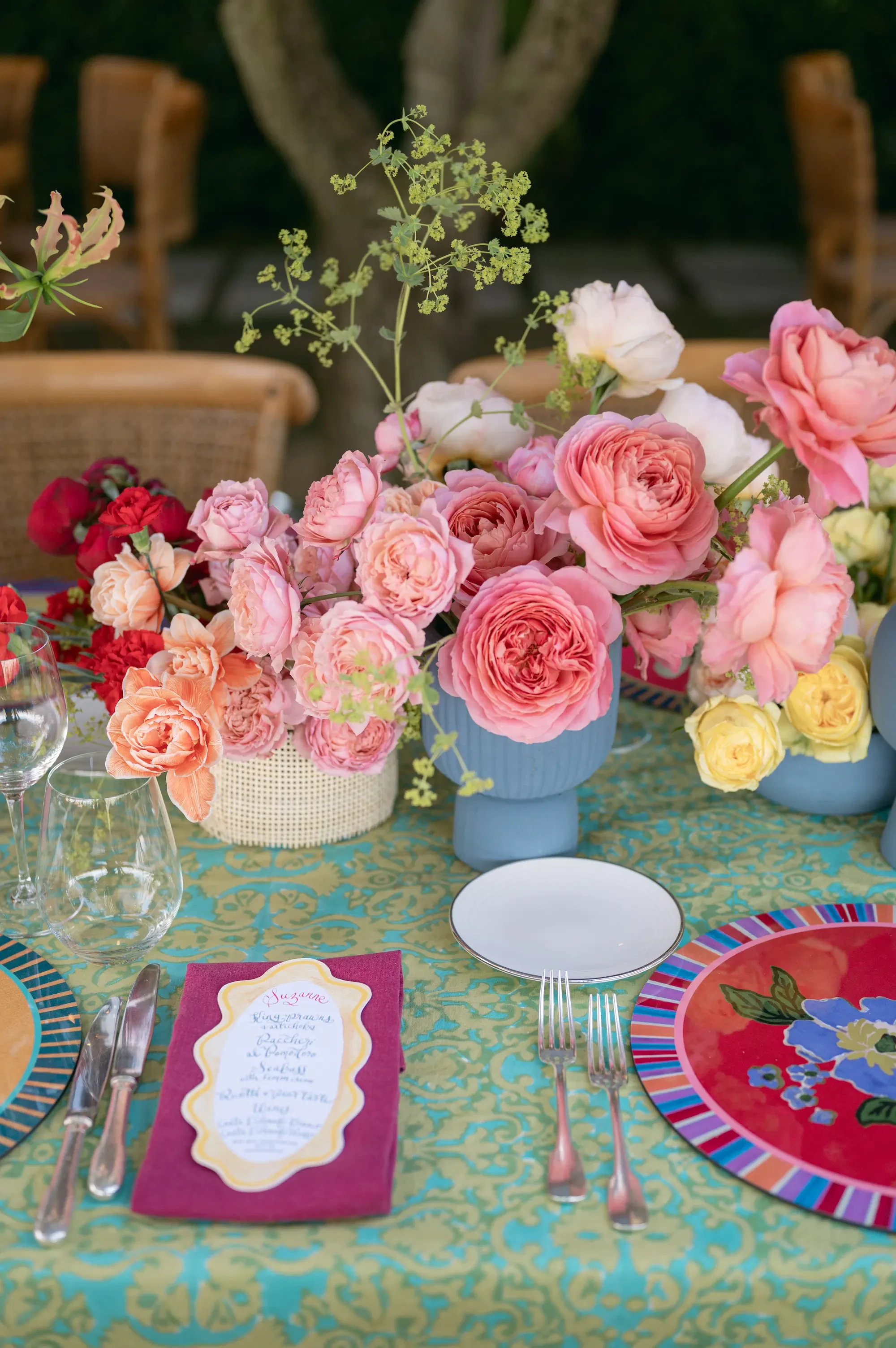 Detail of the place setting at Hotel Caruso