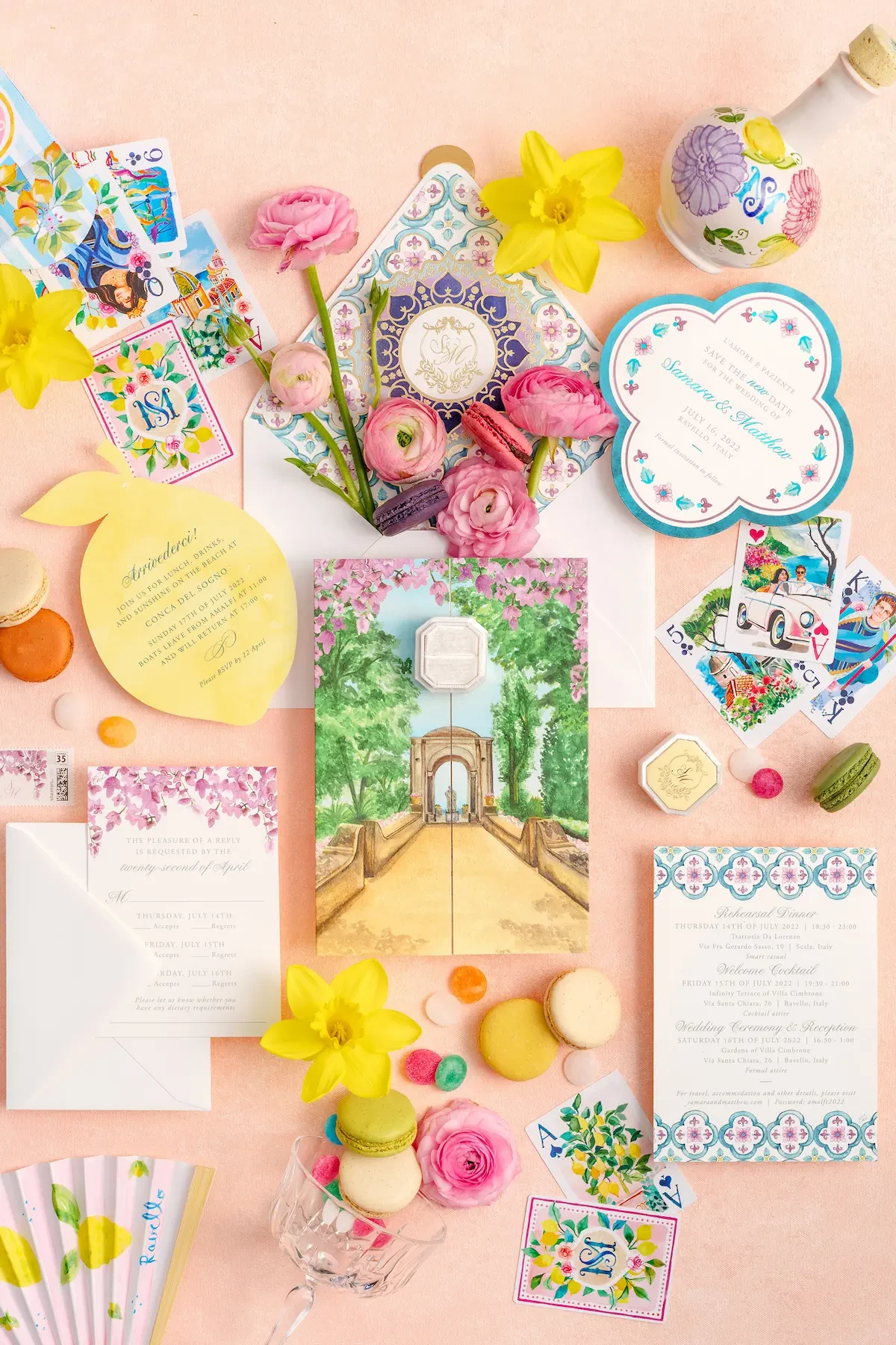wedding Stationery invitations and welcome bag gifts