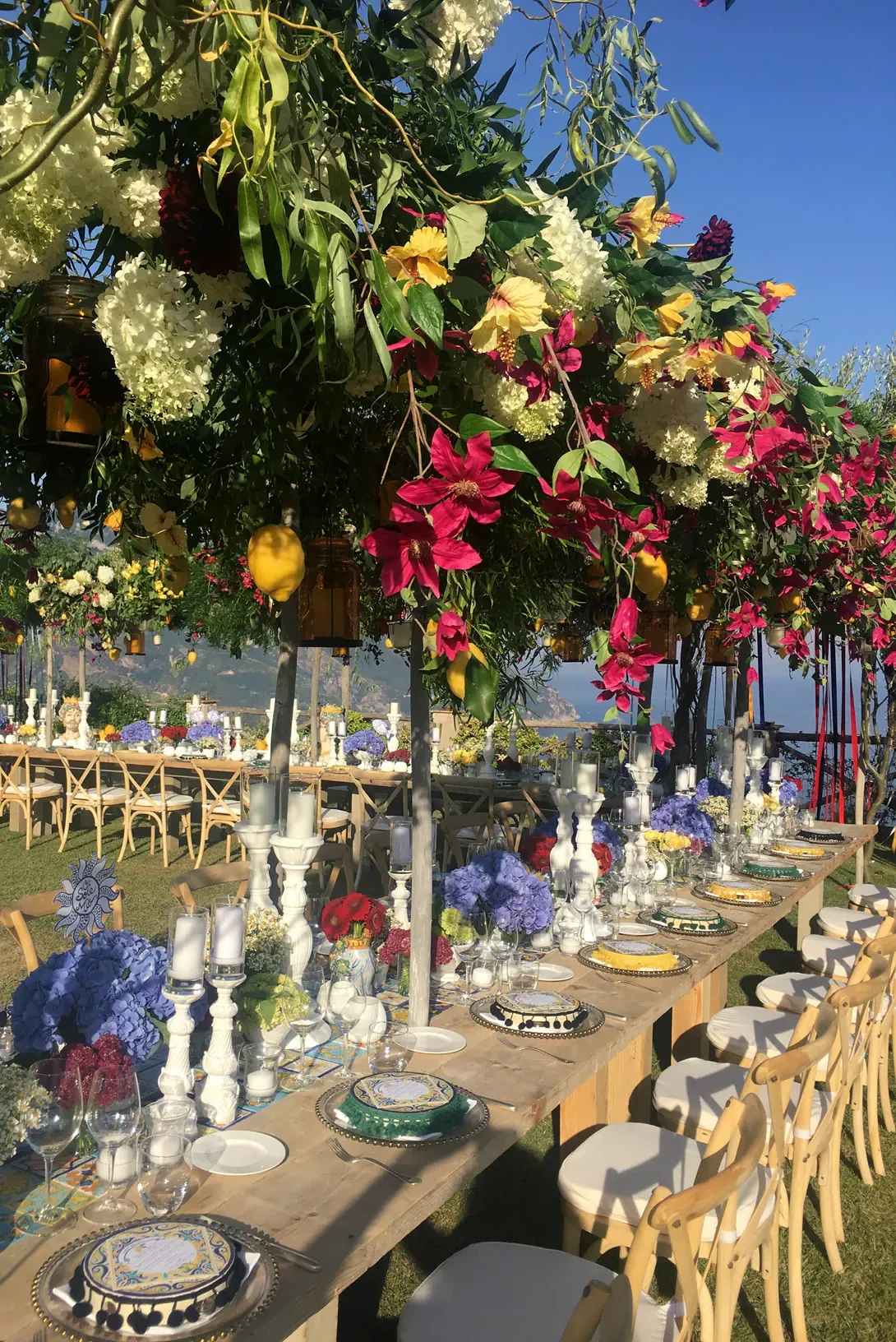 Flower pergola for welcome dinner