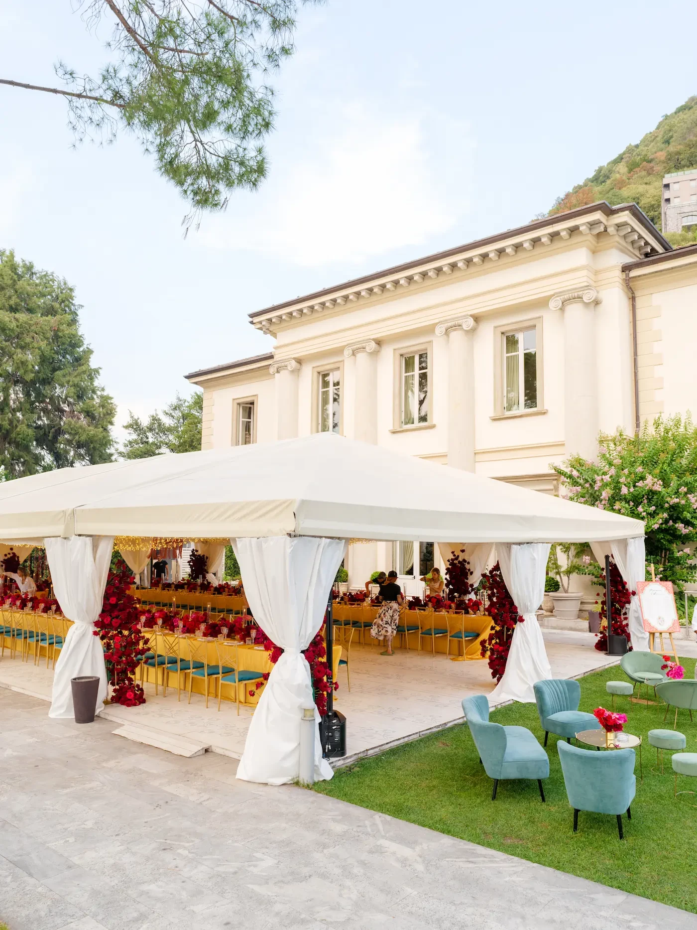 Sangeet welcome dinner setup