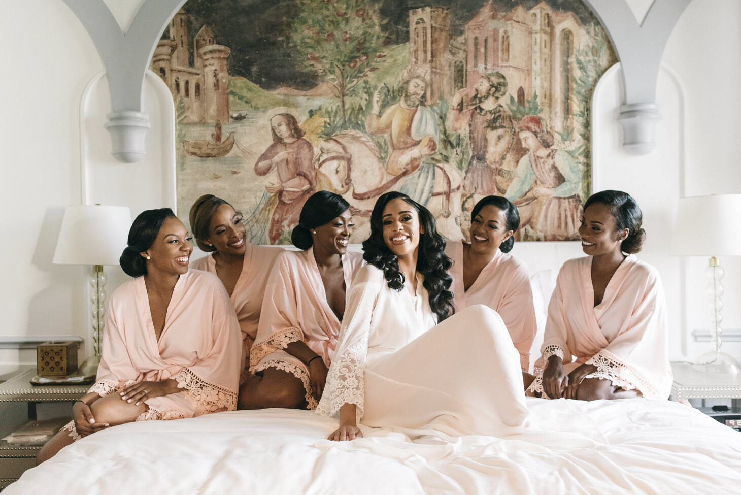 Bride and bridesmaids