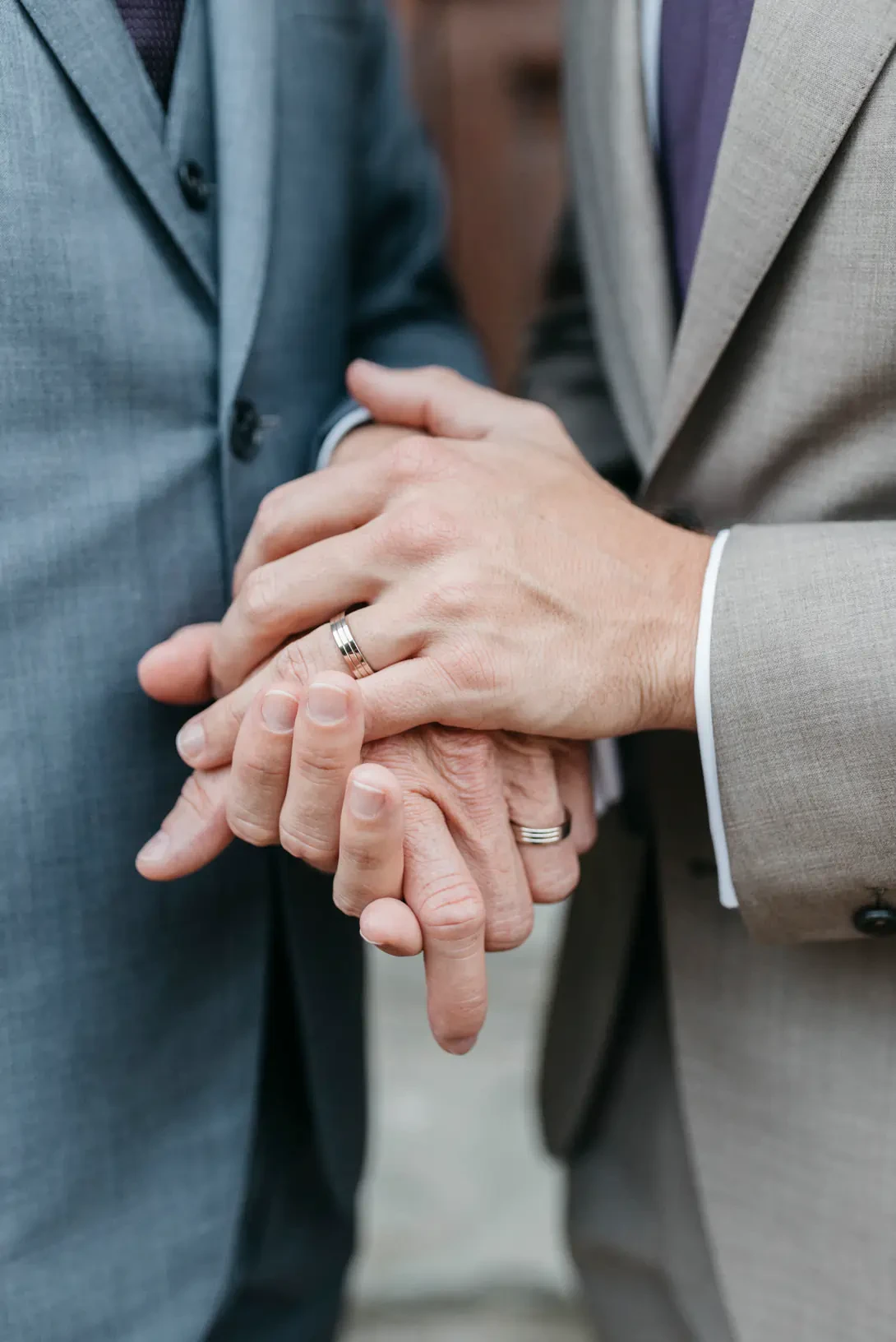 Holding hands after the ceremony