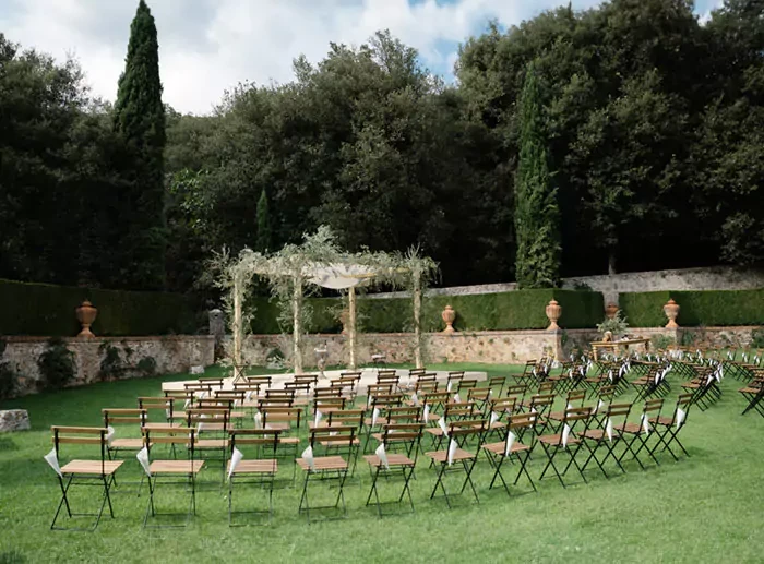 Garden Splendor at Davitta and Ryan's Ceremony at Villa Cetinale
