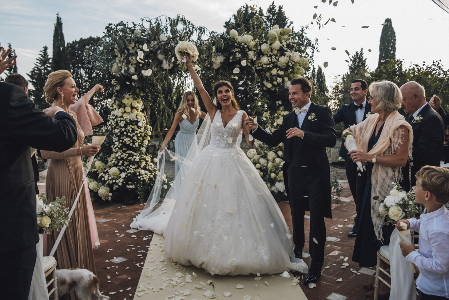 End of ceremony at Vincigliata