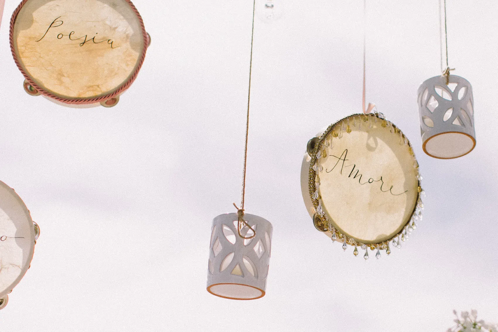 Decoration with lanterns and tambourines