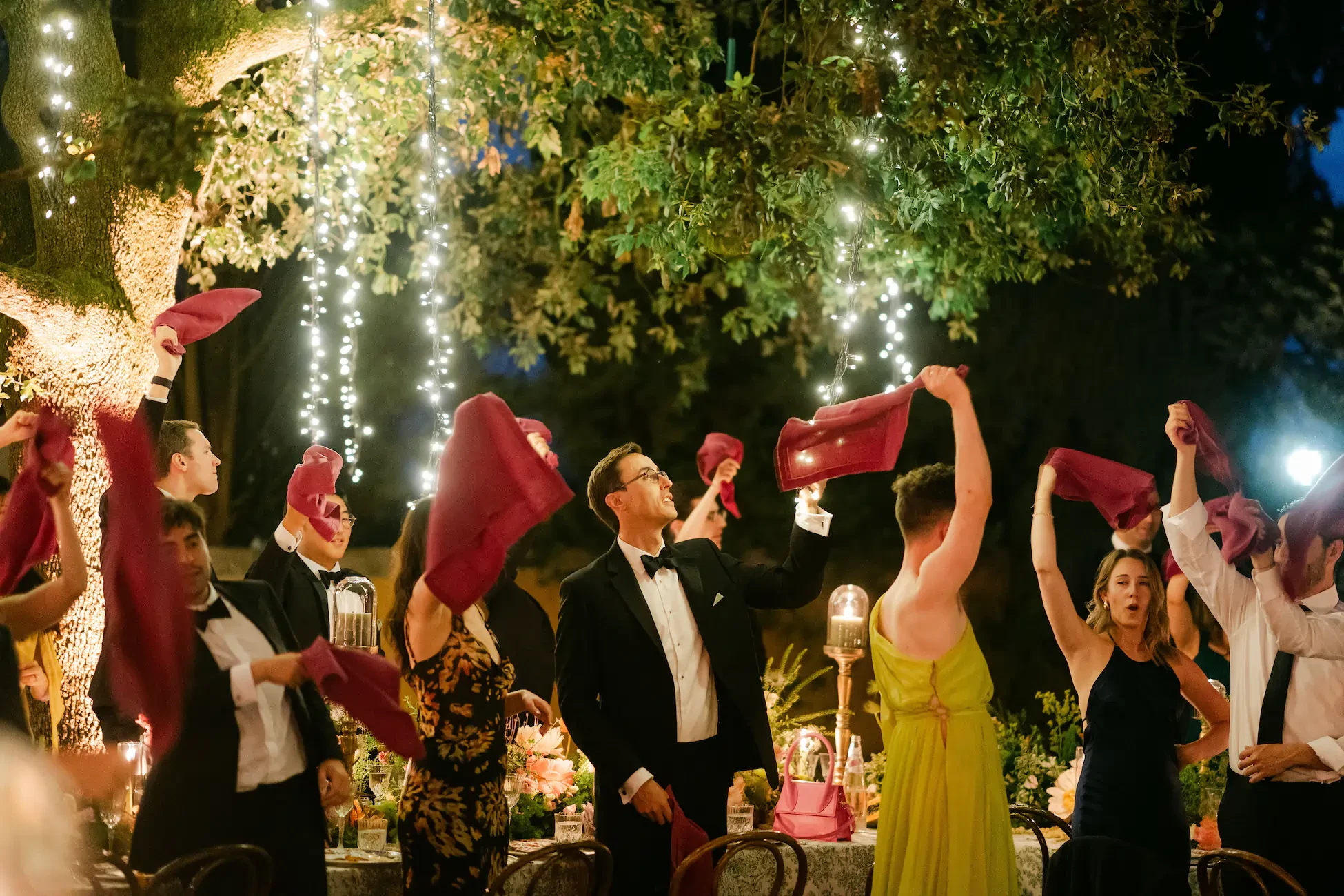 a Foce Tuscany Wedding Reception Party Guests