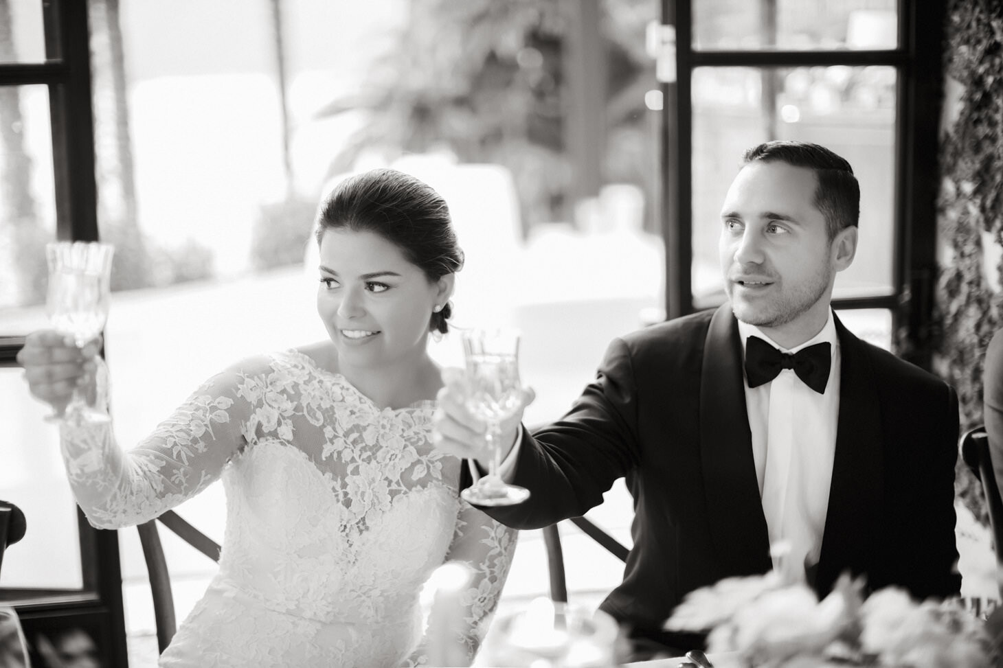 Newlyweds at the wedding reception
