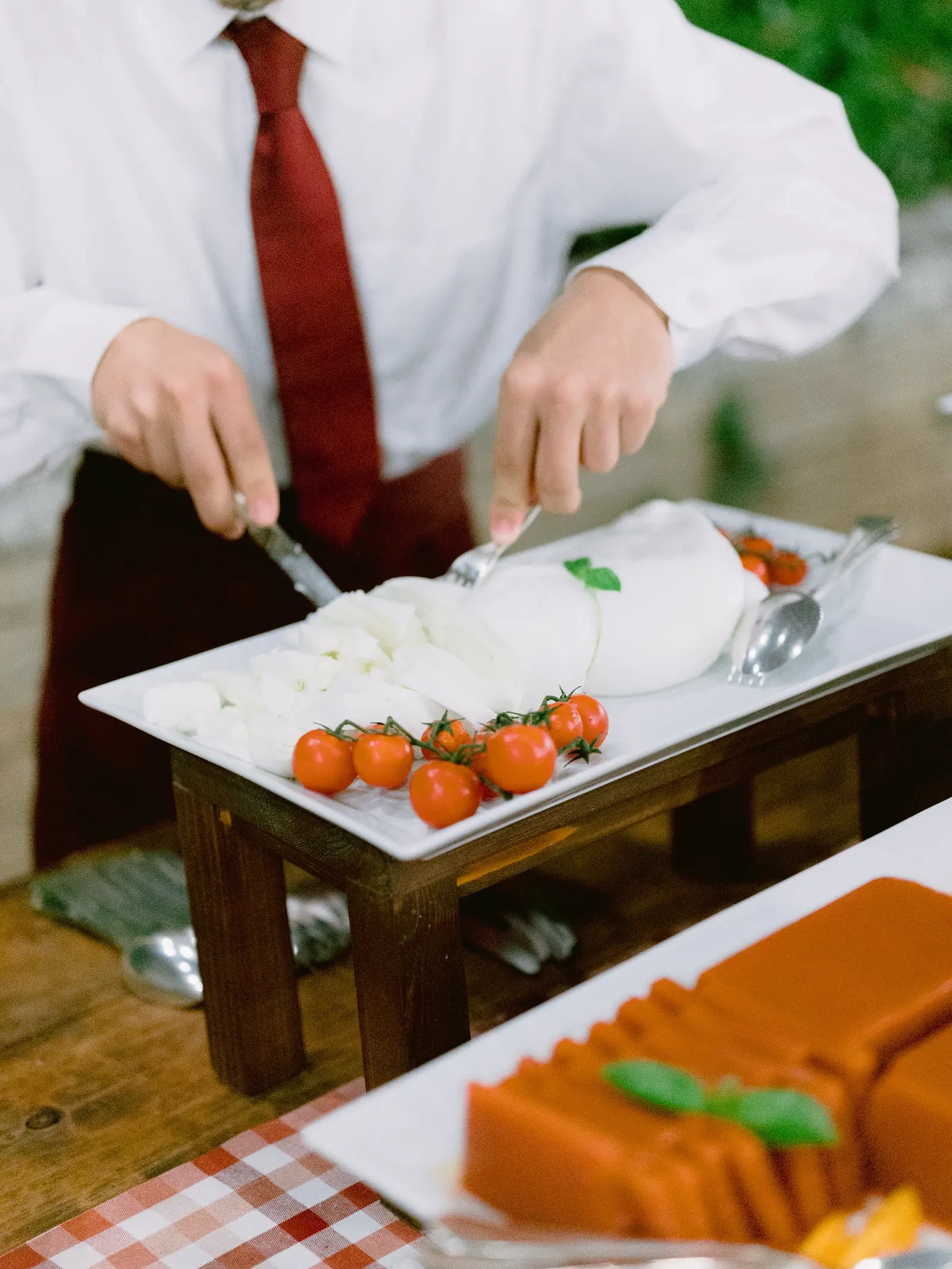 mozzarella bar at Tenuta Bichi Borghesi in Siena
