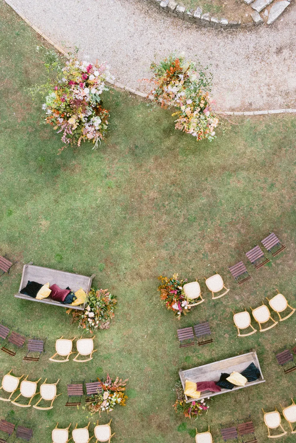Aerial view of the ceremony