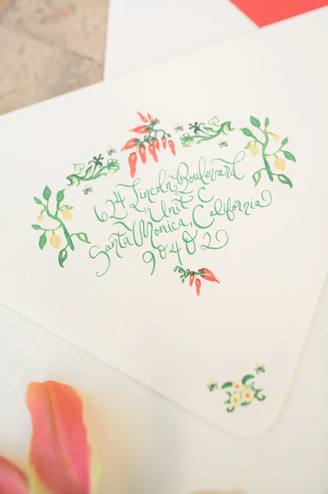 Handmade invitation envelopes for wedding in Ravello