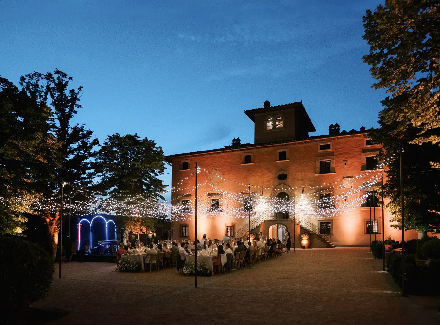 Night Outdoor Wedding Reception