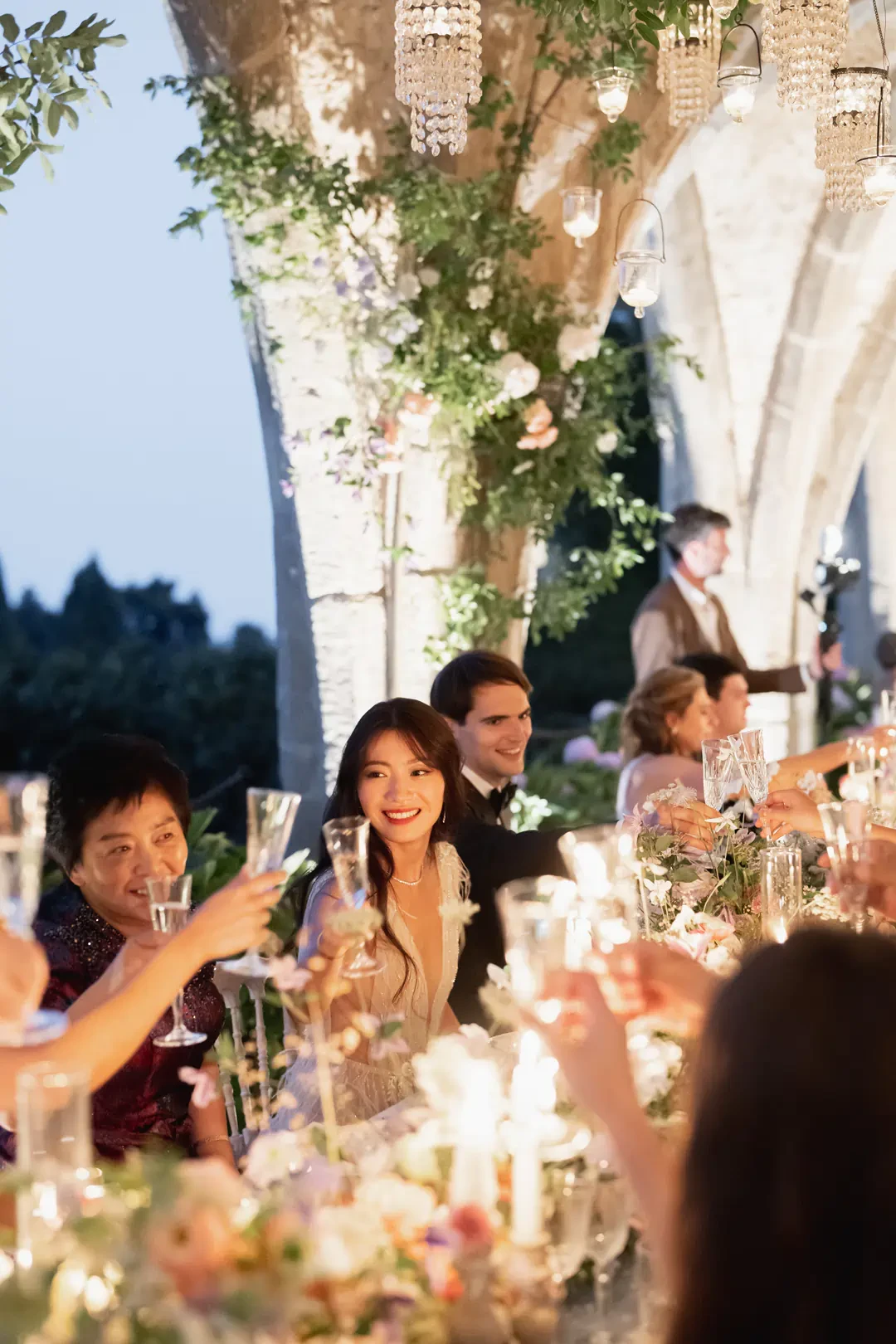 Wedding dinner in Villa Cimbrone in Ravello