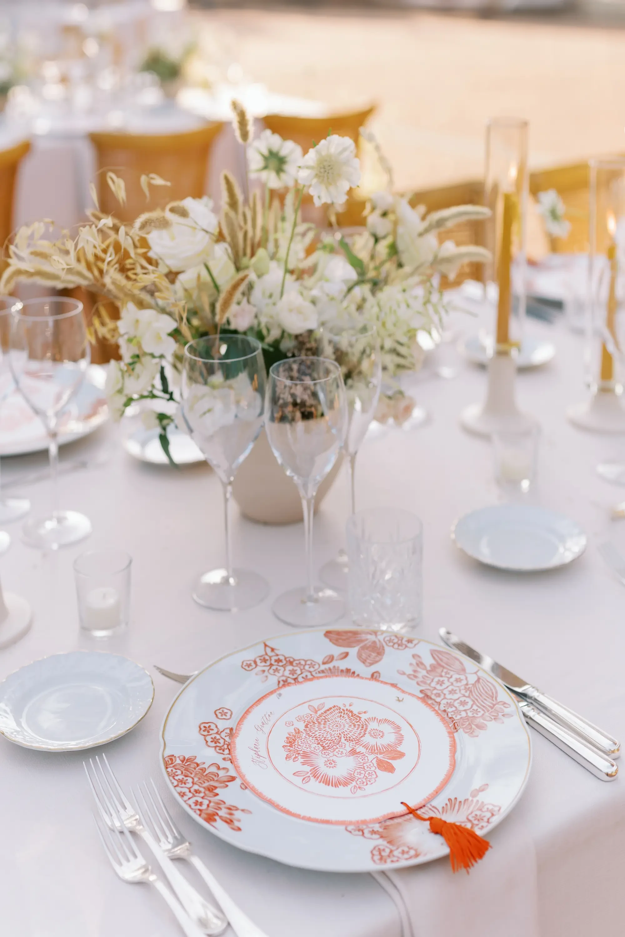 Table Place Setting Decorated Plate Floral