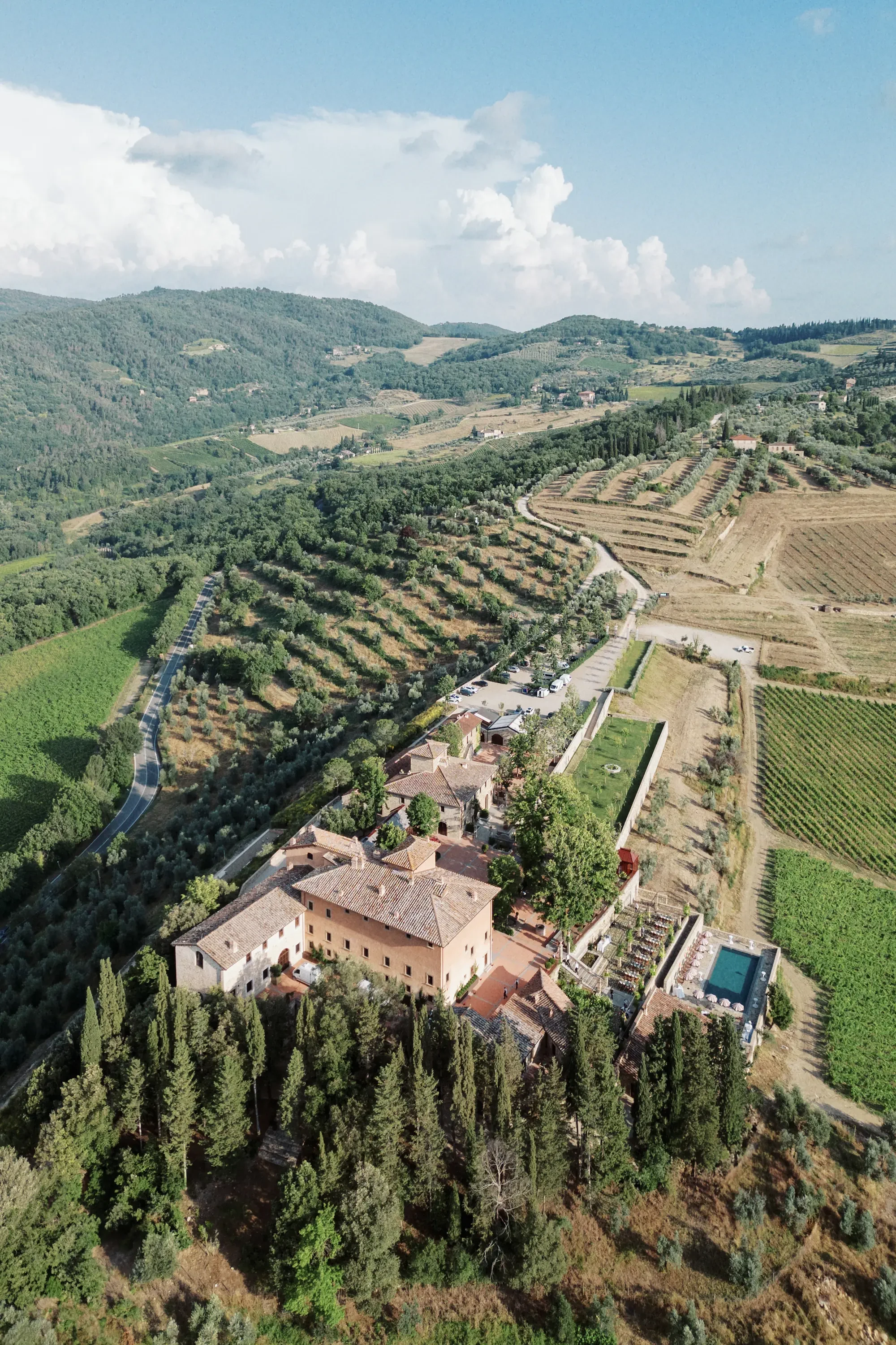 Aerial View Il Borgo Di Vignamaggio Wedding Venue Tuscany